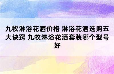 九牧淋浴花洒价格 淋浴花洒选购五大诀窍 九牧淋浴花洒套装哪个型号好